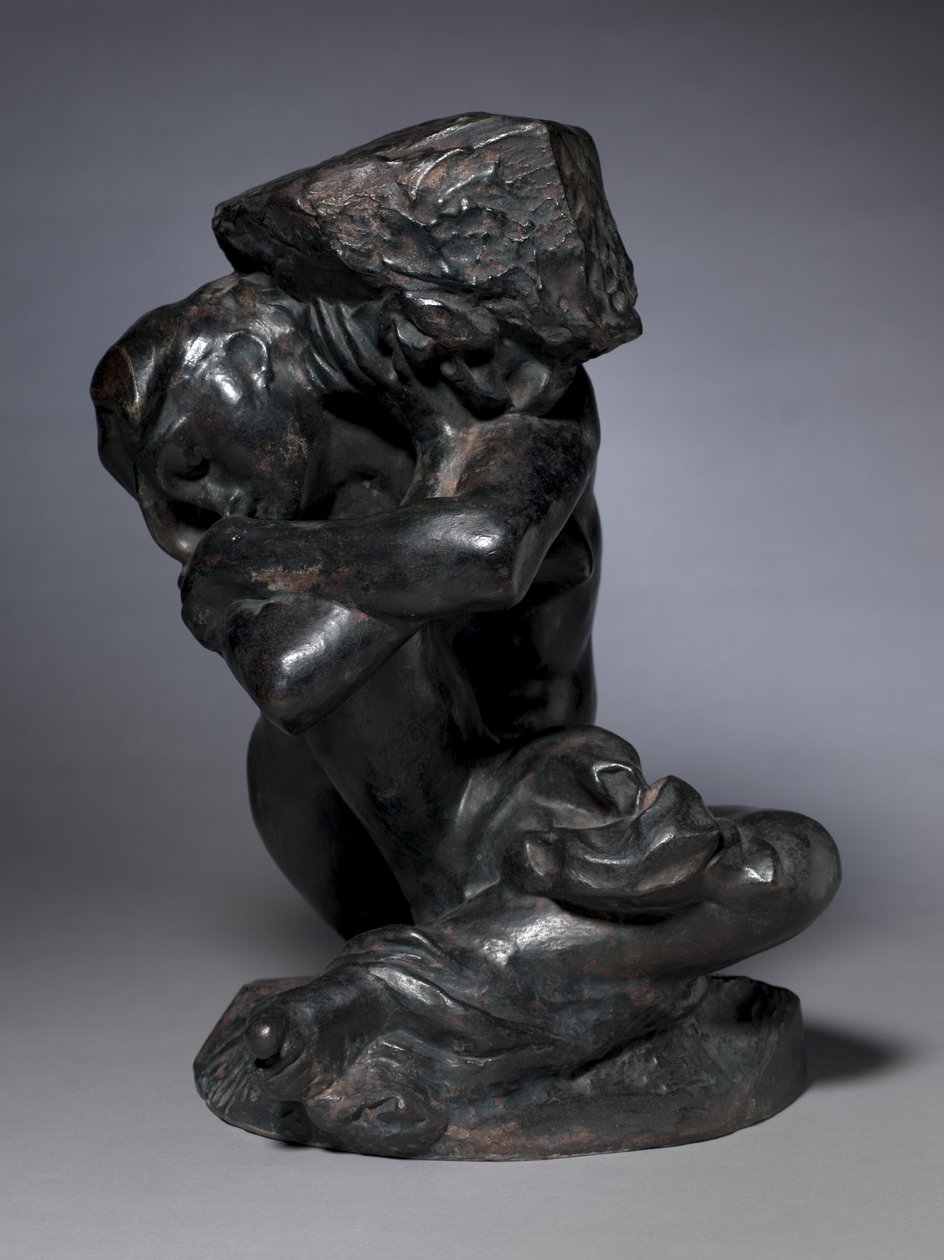 Cariátide caída carregando a sua pedra de Auguste Rodin