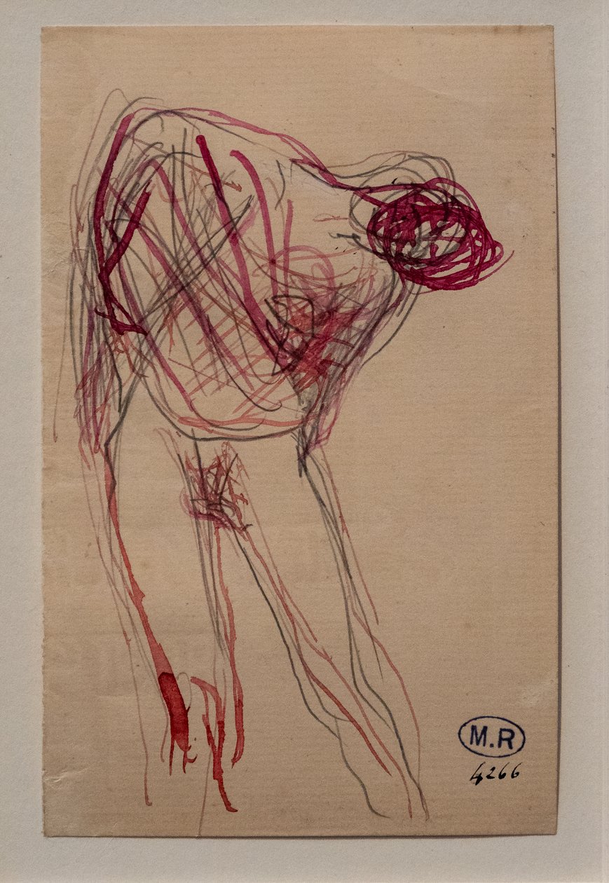 Mulher seminua, inclinada para a direita de Auguste Rodin