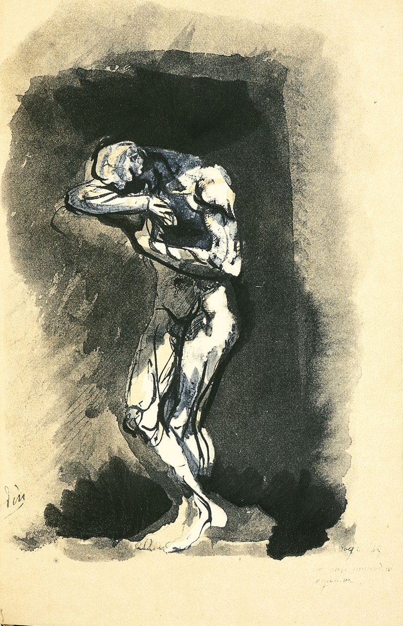 Ilustração para Les Fleurs du Mal As Flores do Mal de Charles Baudelaire, 1887-1888. de Auguste Rodin