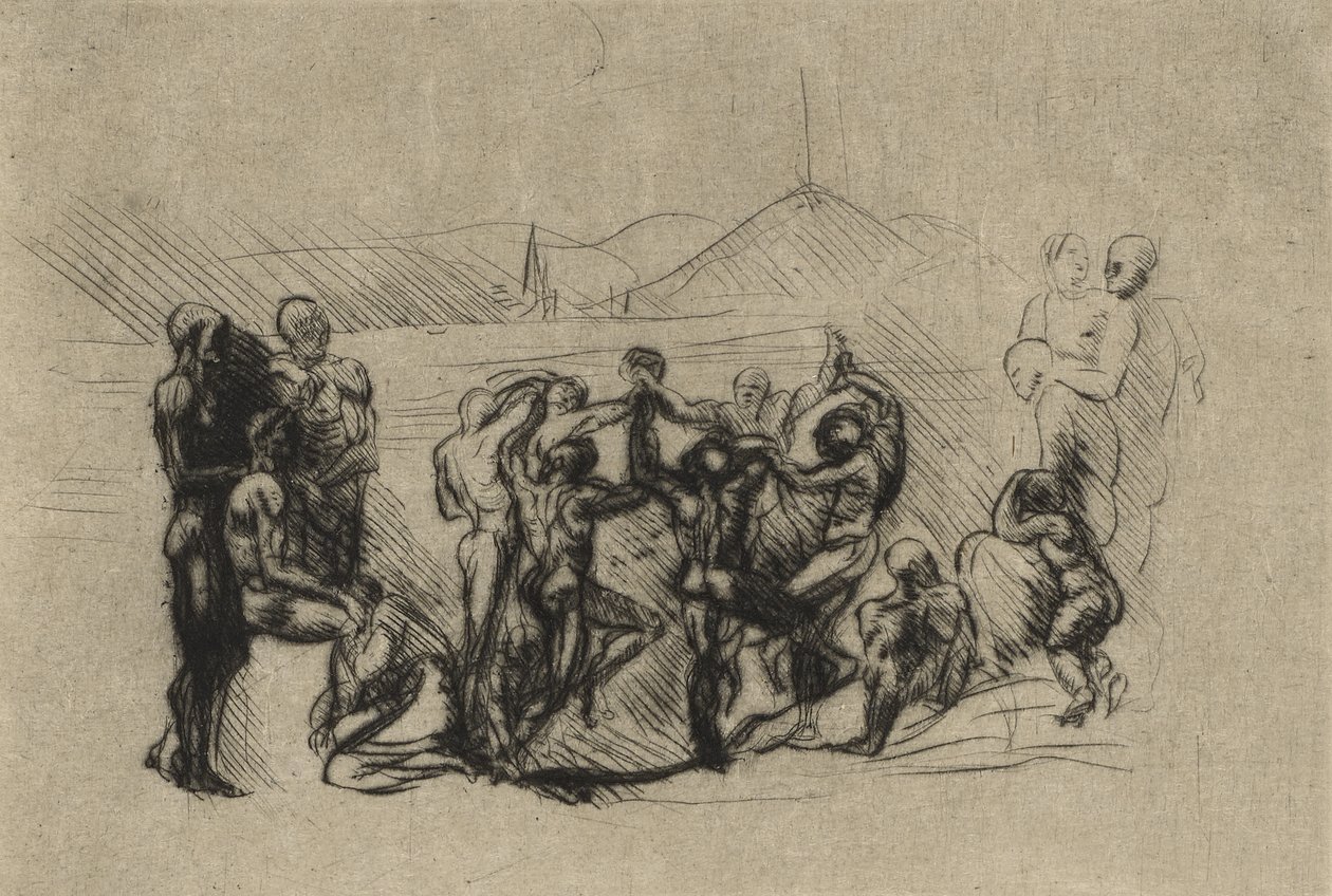 A Rodada, c.1883 (ponto de seca) de Auguste Rodin