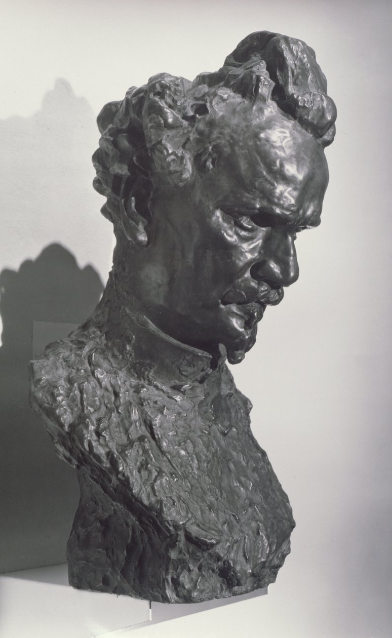 Busto de retrato de Henri Rochefort (1830-1913) jornalista e fundador do jornal L&39;Intransigeant (bronze) de Auguste Rodin