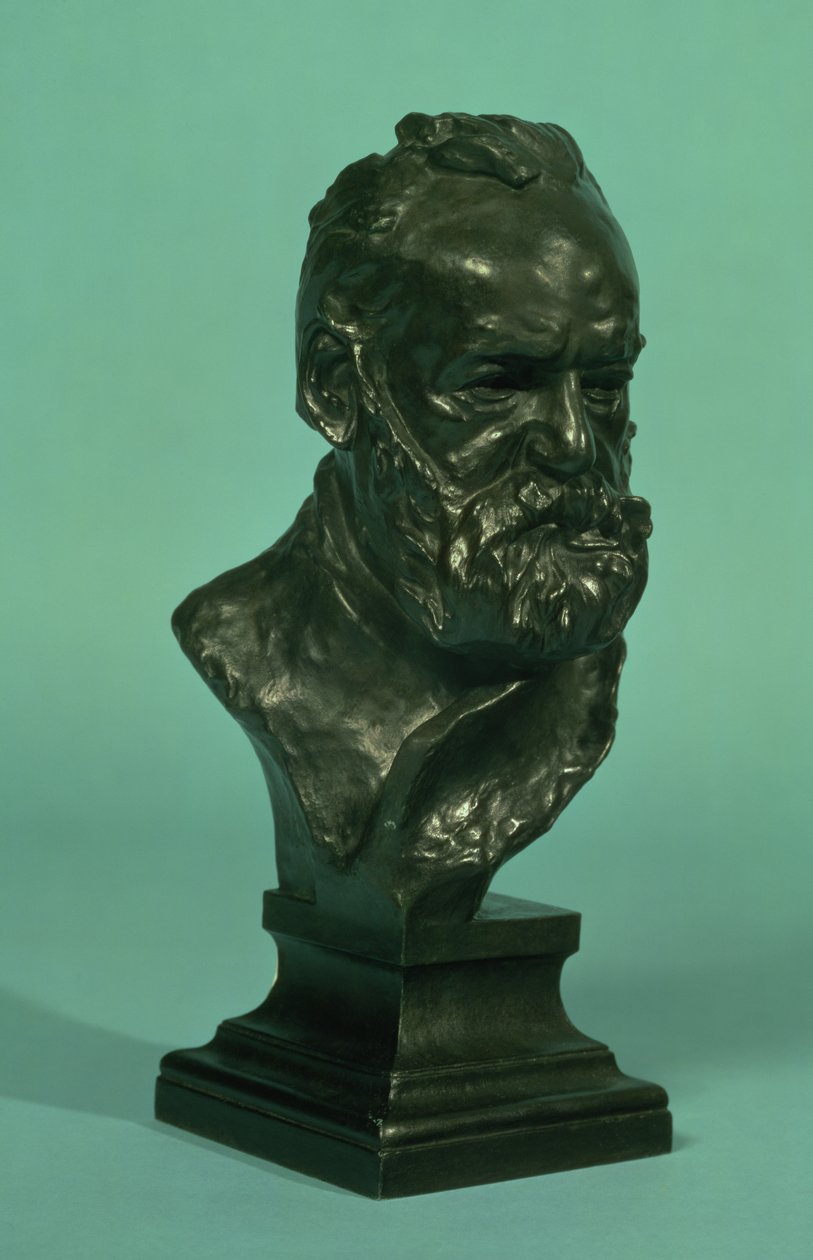 Cabeça de retrato de Victor Hugo (1802-85) (bronze) de Auguste Rodin