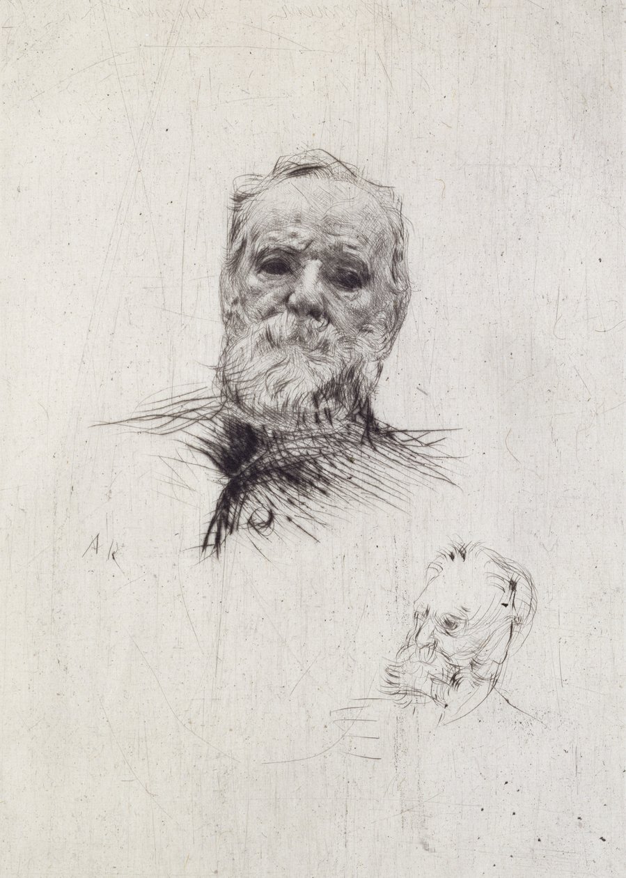 Retrato de Victor Hugo (1802-85) (lito) de Auguste Rodin