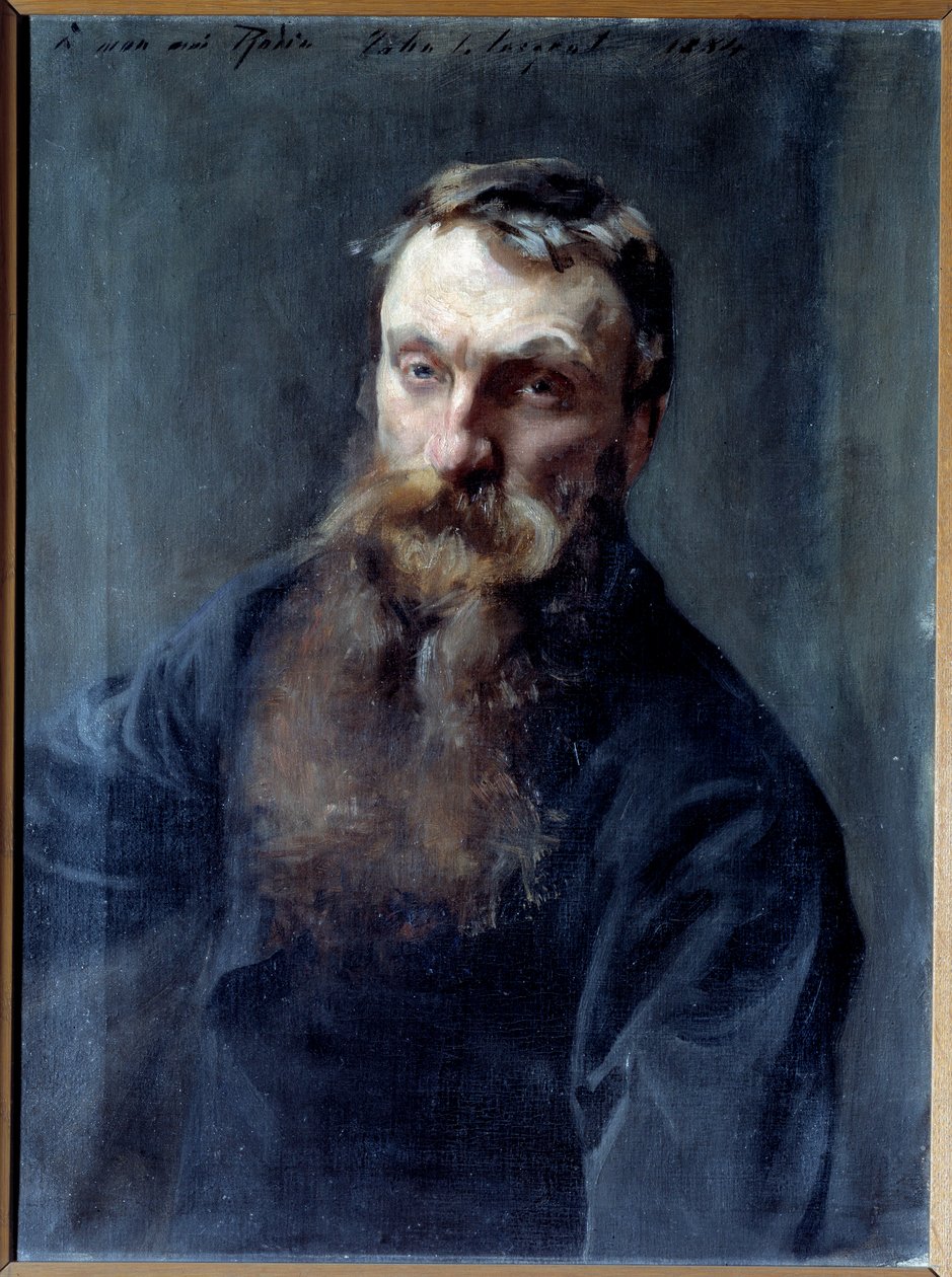 Retrato do escultor Auguste Rodin (1840-1917) Pintura de John Singer Sargent (1856-1925) Paris do século XIX, Musee Rodin de Auguste Rodin