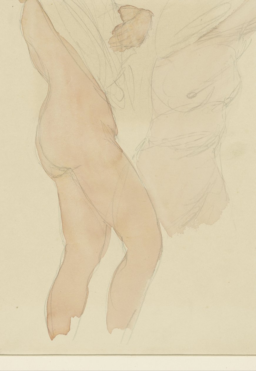 Folha de estudo com duas mulheres tirando suas camisas de Auguste Rodin