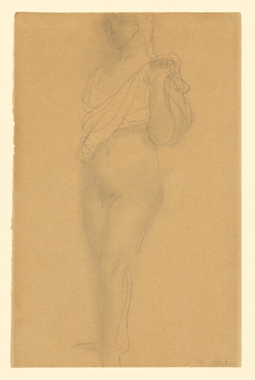 Studie eines Aktes mit Draperie de Auguste Rodin