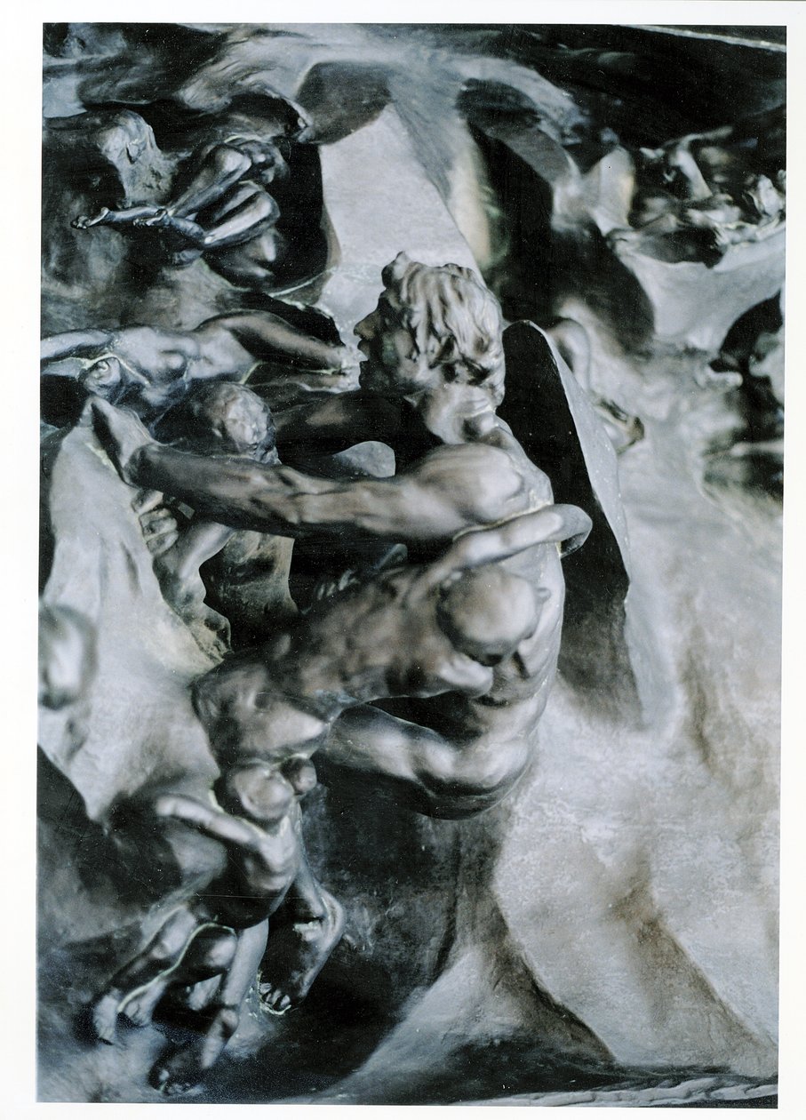 As Portas do Inferno, detalhe de Ugolino e seus Filhos, painel central esquerdo, bronze c.1887 de Auguste Rodin