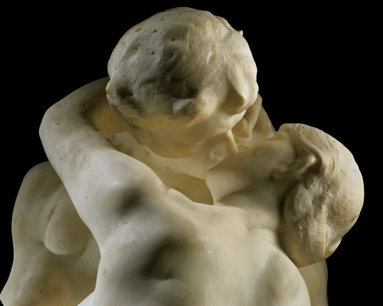"O Beijo" (detalhe) 1888-1889 (mármore) de Auguste Rodin