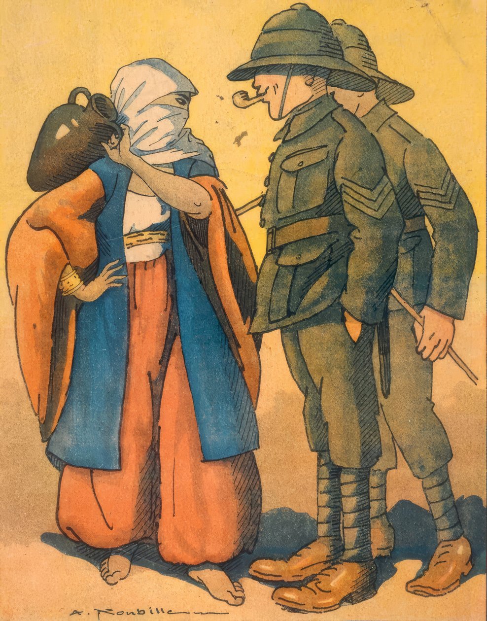 1.ª Guerra Mundial / Médio Oriente / Caricatura / La Baionnette de Auguste Roubille