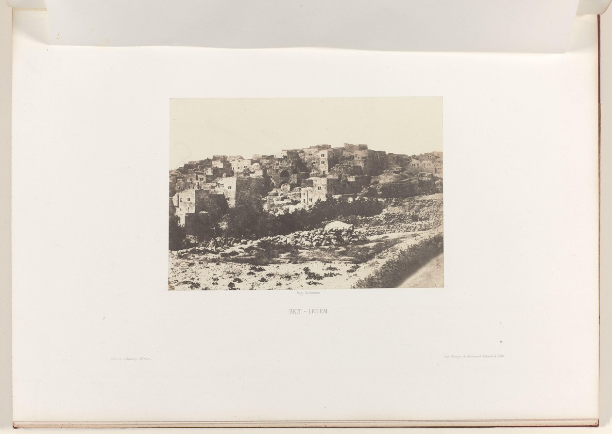 Vista de Belém
Beit-Lehem (título sobre o objecto) de Auguste Salzmann