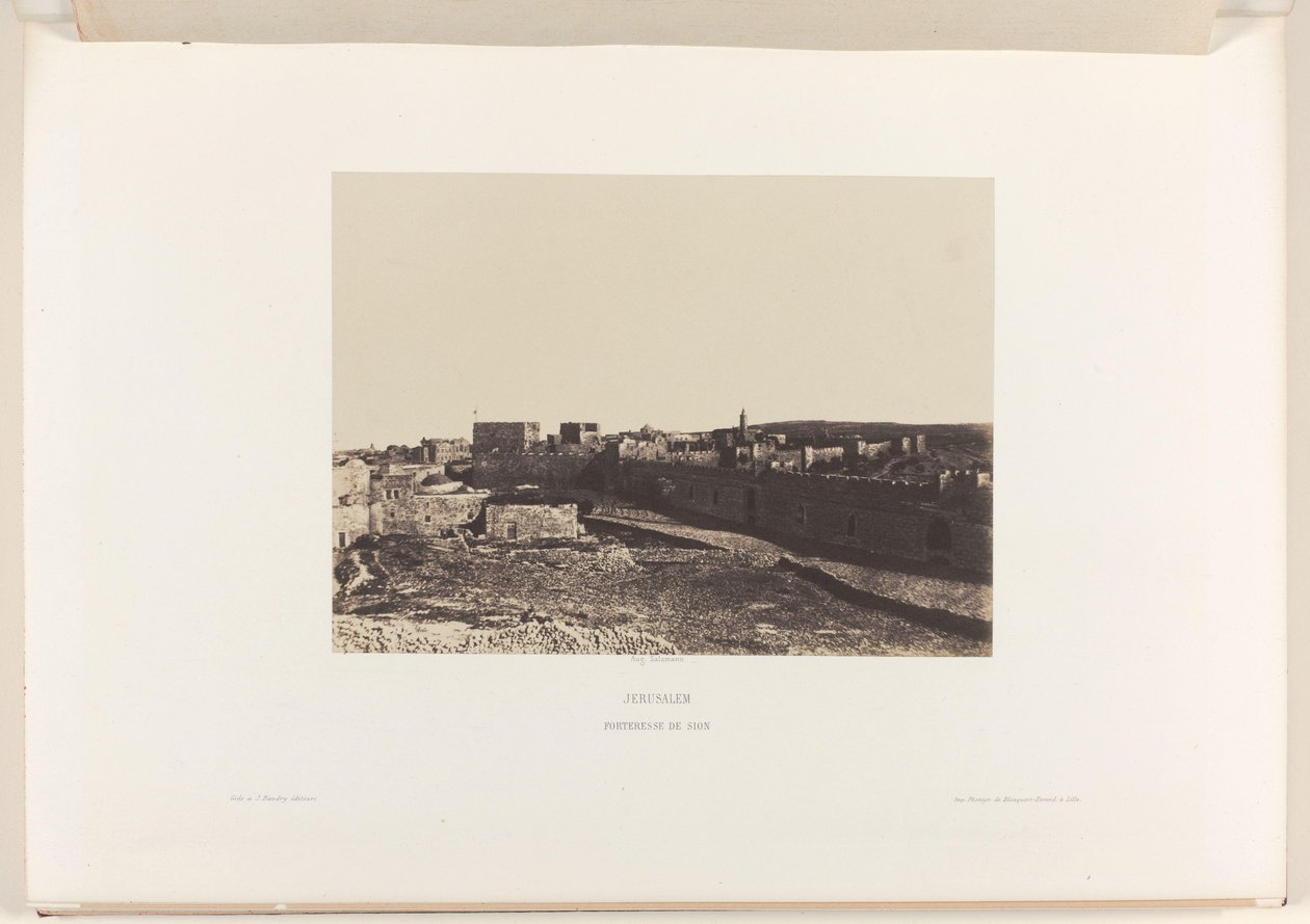 Vista de Jerusalém a partir de Sião
Jerusalém. Fortresse de Sion (título sobre o objecto) de Auguste Salzmann