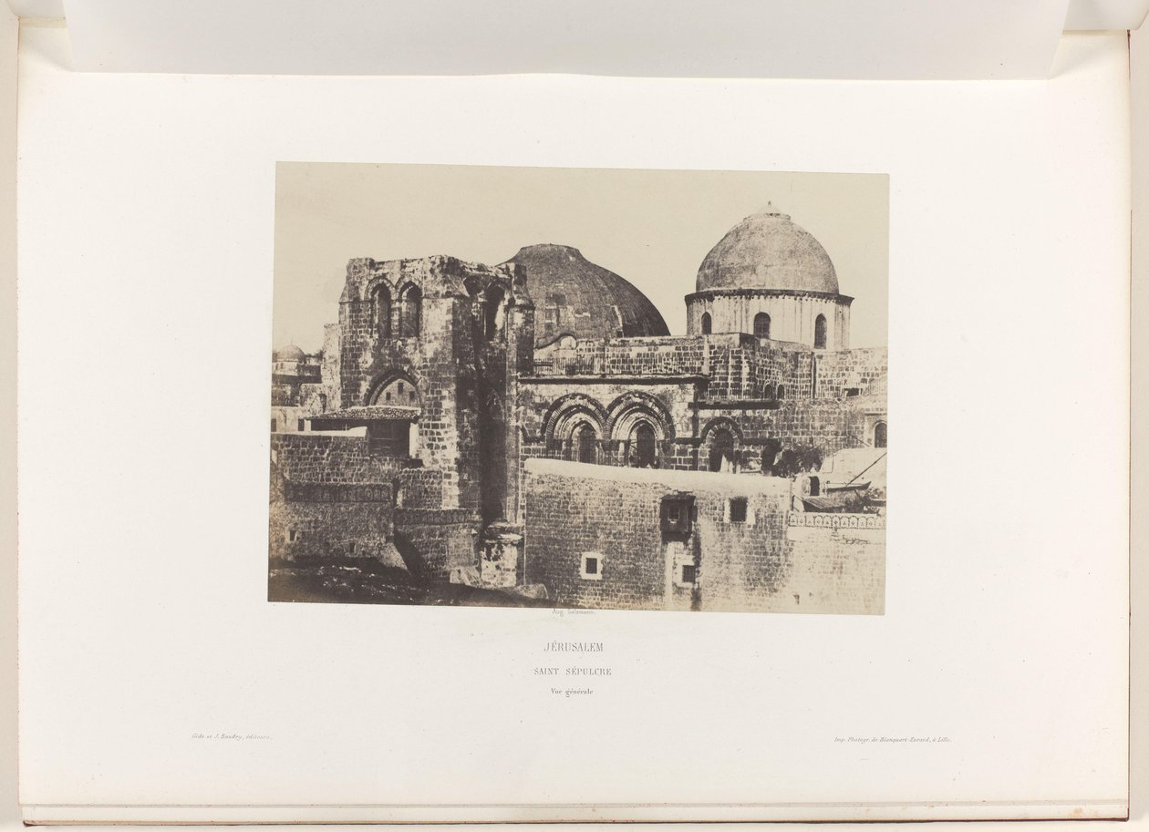 Vista da Igreja do Santo Sepulcro em Jerusalém Jerusalém. Santo Sepulcro. Vue generale (título no objeto) de Auguste Salzmann