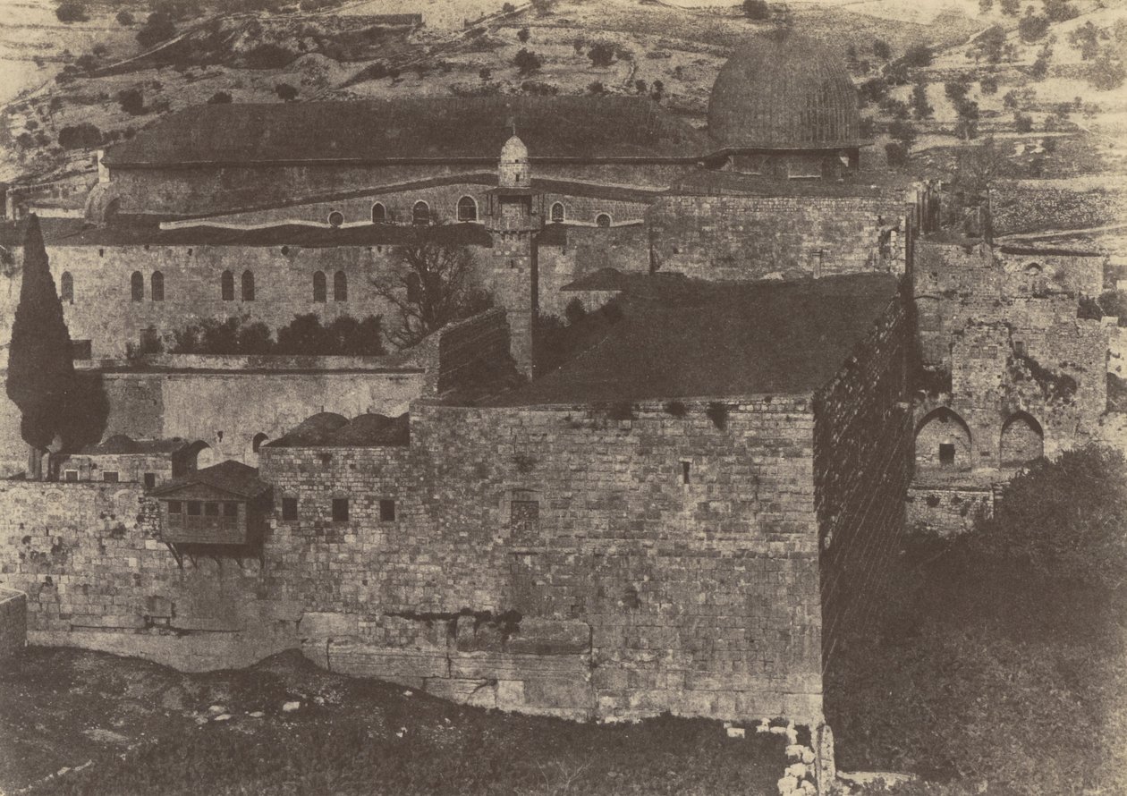 Jerusalém. Muro do Templo. Mesquita de El-Aksa, canto sudoeste de Auguste Salzmann