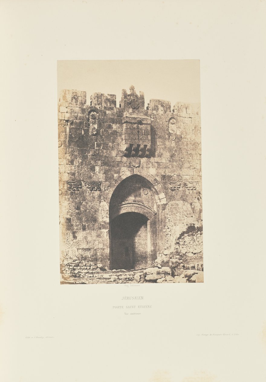 Jerusalém. Porta de Santo Estêvão. Vista exterior de Auguste Salzmann