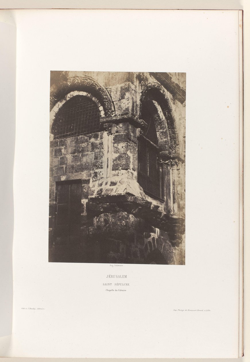 Kapel van de Heilig Grafkerk, Jeruzalem Jerusalém. Santo Sepulcro. Capela do Calvário (título no objeto) de Auguste Salzmann