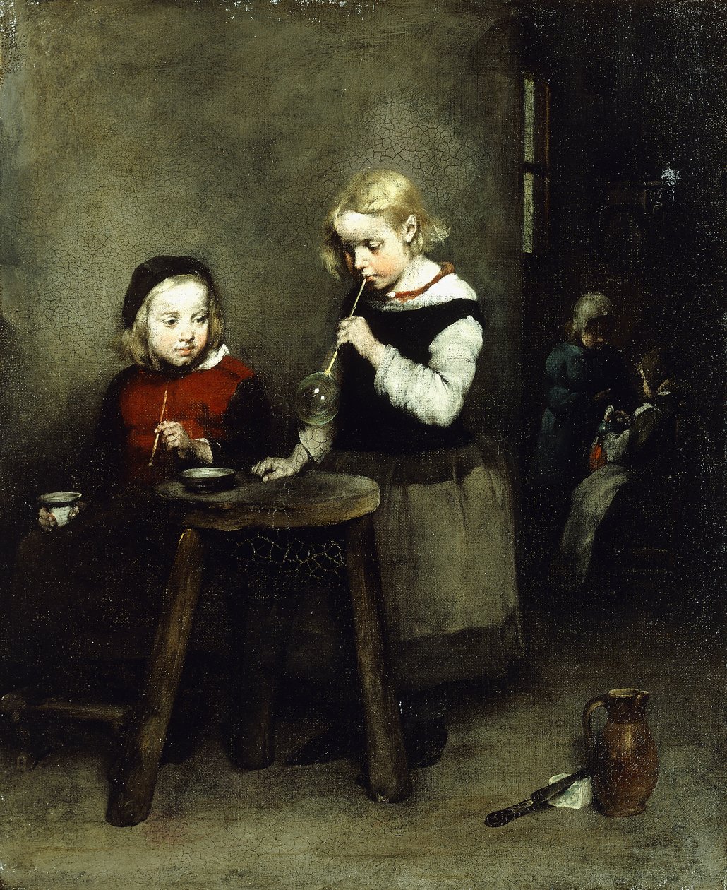 Soprando bolhas, de Auguste Theodule Ribot