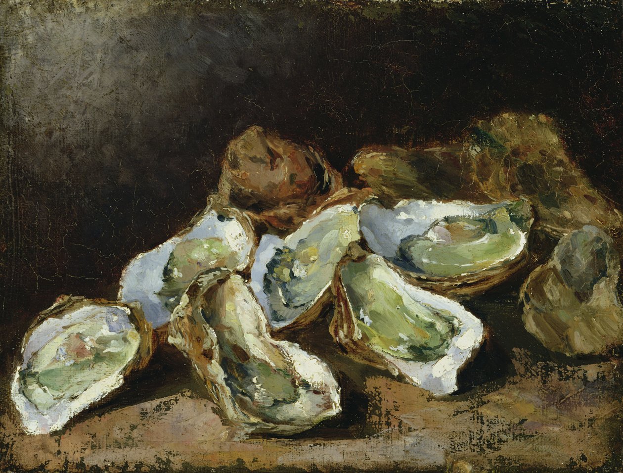 Natureza morta com ostras (óleo sobre tela) de Auguste Theodule Ribot