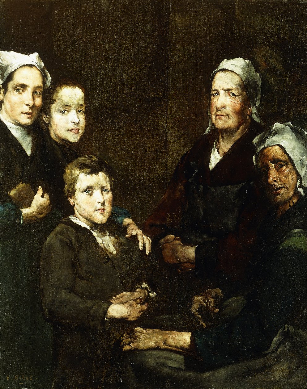 A família bretã; A Família Breton, de Auguste Theodule Ribot