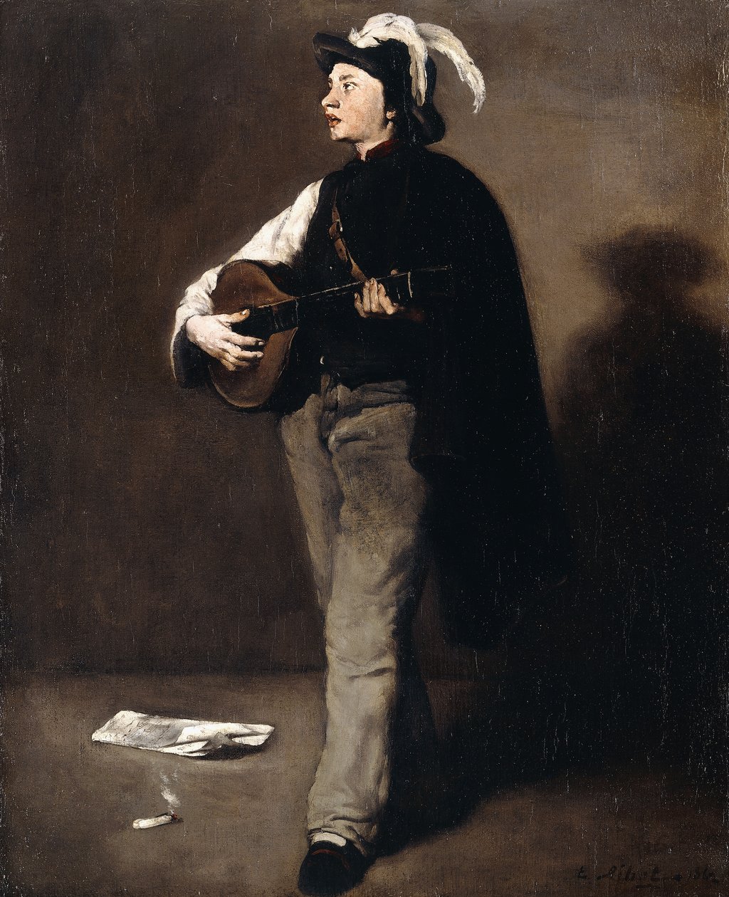 O jogador Mandoline, 1862 de Auguste Theodule Ribot