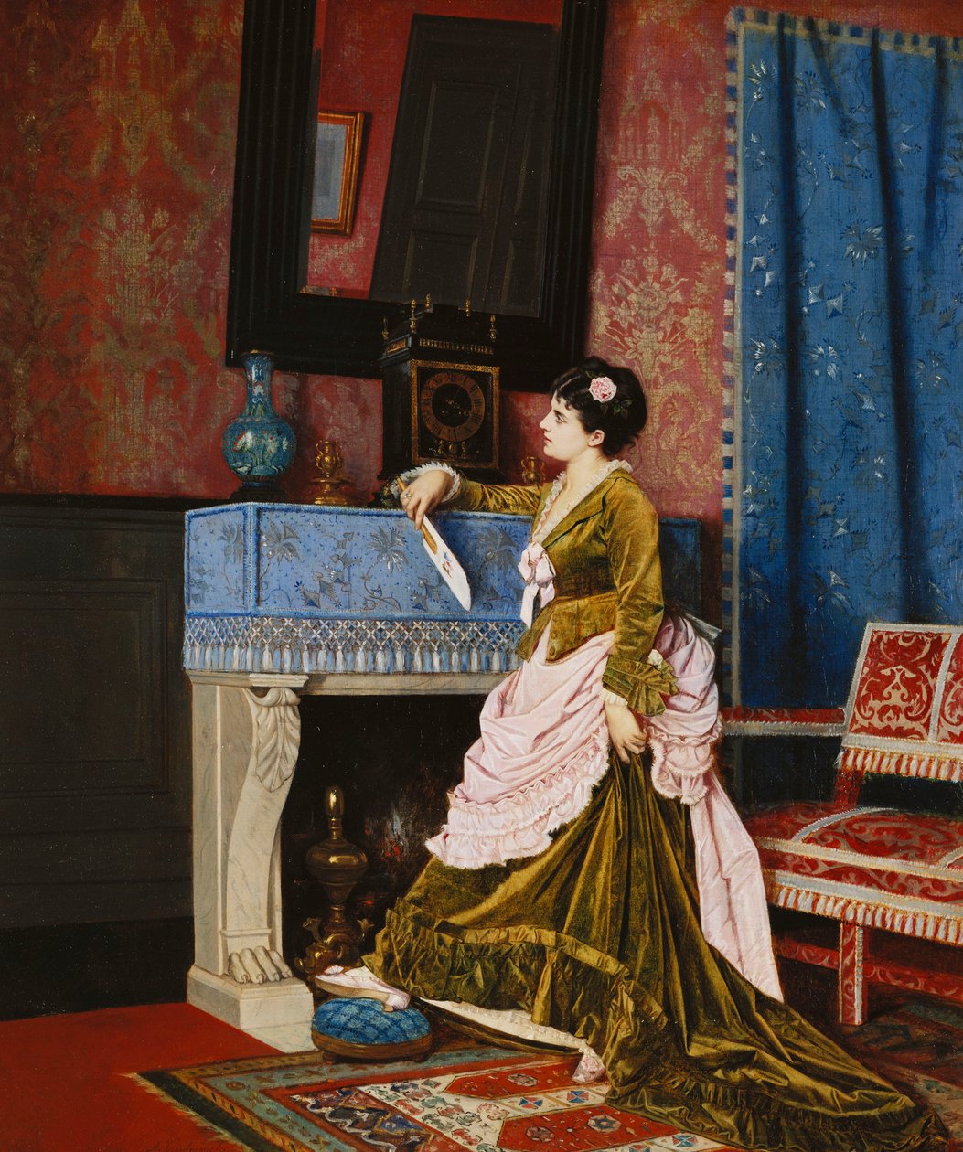 Uma Reflexão de Momentos, 1875 de Auguste Toulmouche