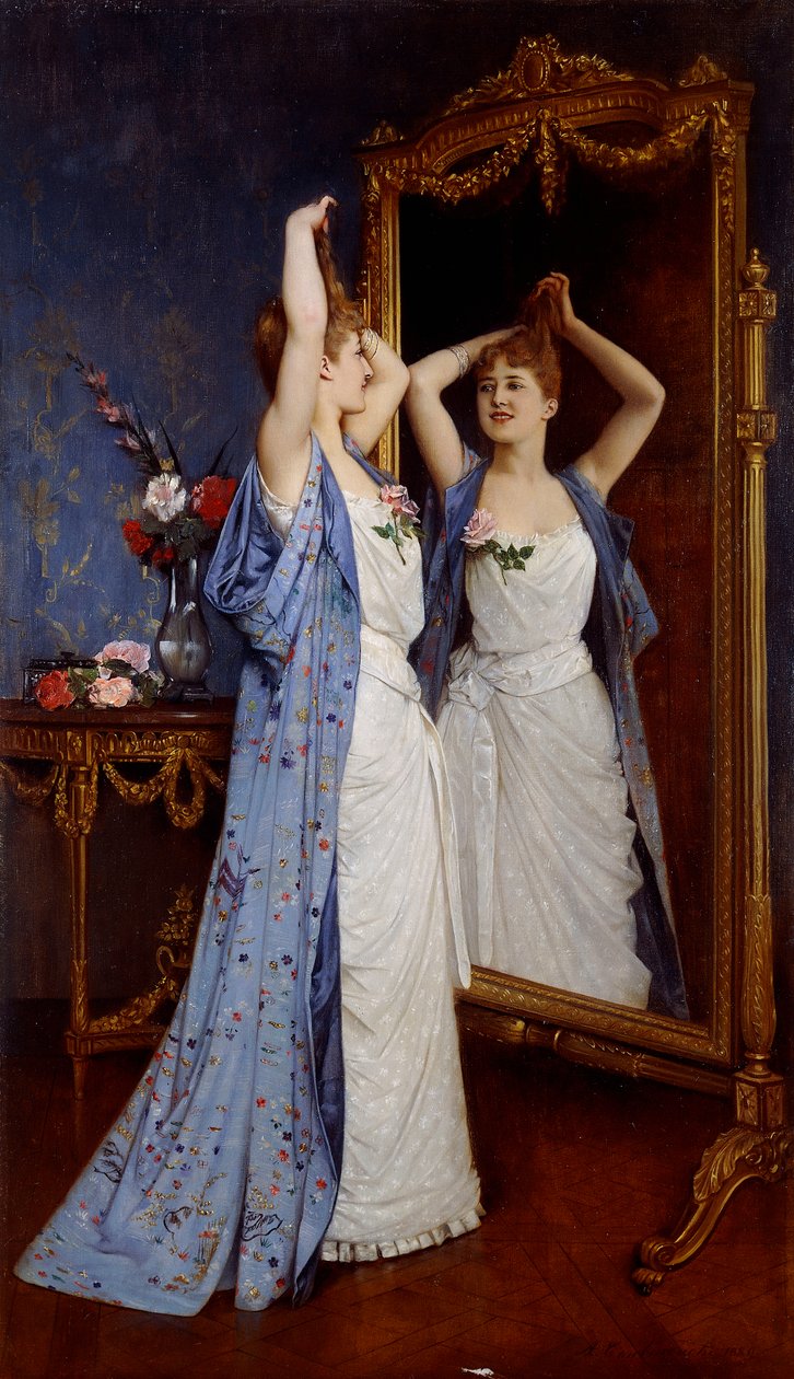 O banheiro; La Toilette, 1889 de Auguste Toulmouche