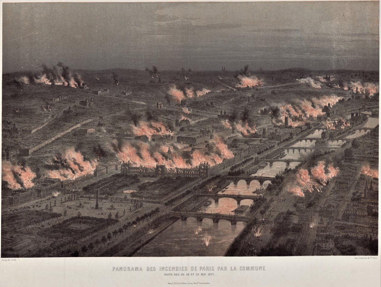 Noite da Comuna de Paris de 23 a 24 de maio incêndios em Paris de Auguste Victor Deroy