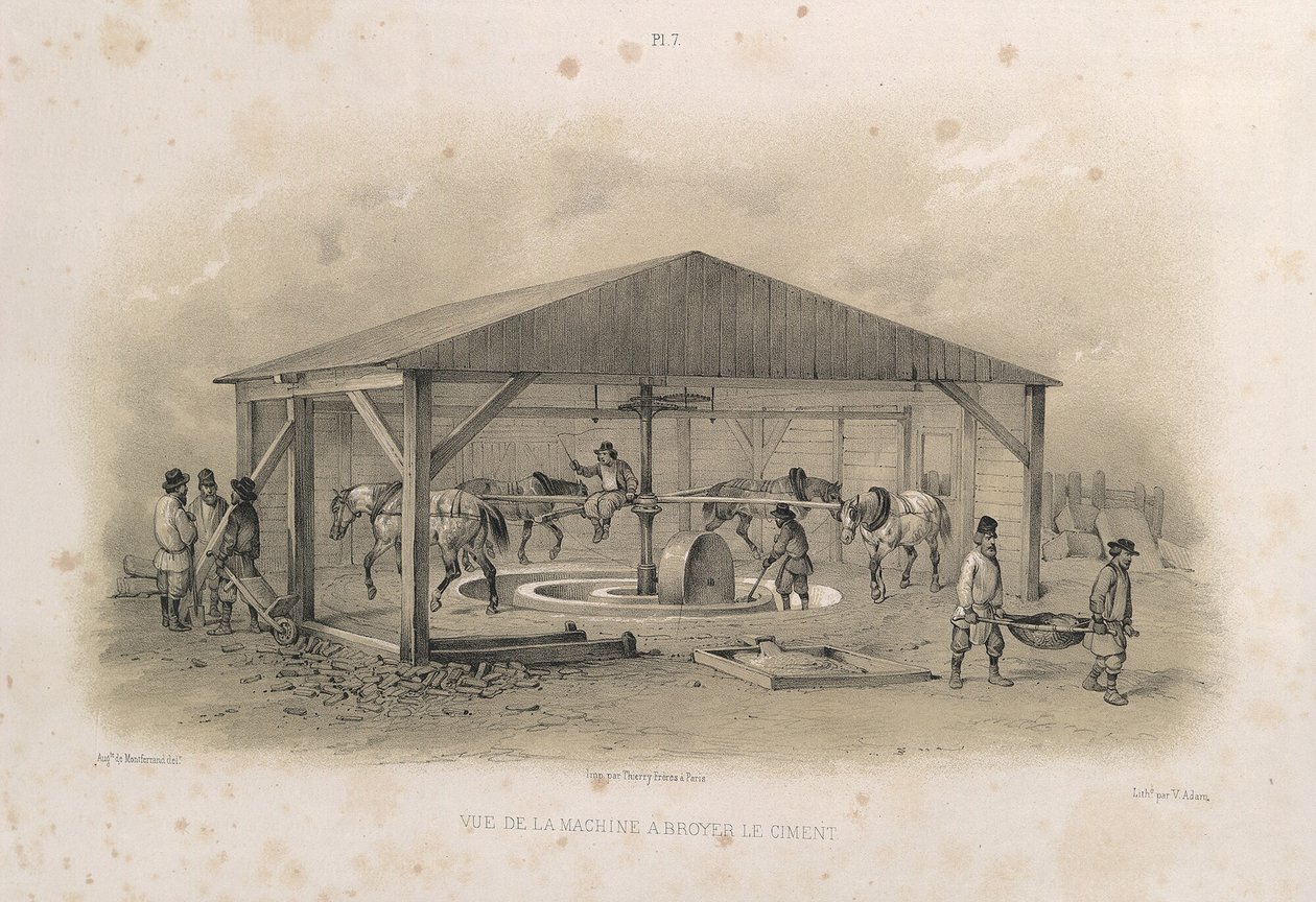 Fabricação de cimento De: A Construção da Catedral de Santo Isaacs, 1845 de Auguste de Montferrand