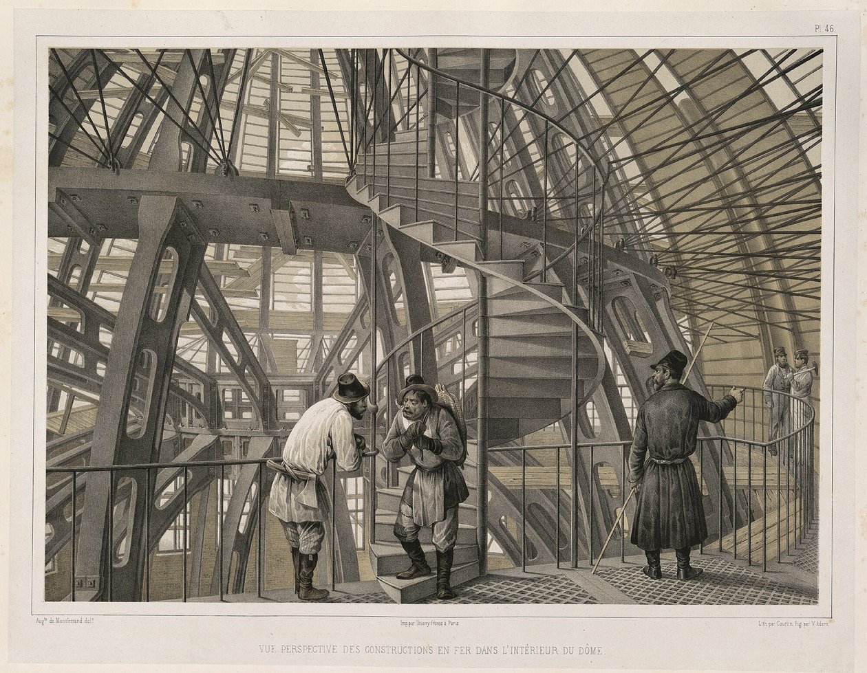 Construção metálica dentro da catedral De: A construção da Catedral de Santo Isaacs, 1845 de Auguste de Montferrand
