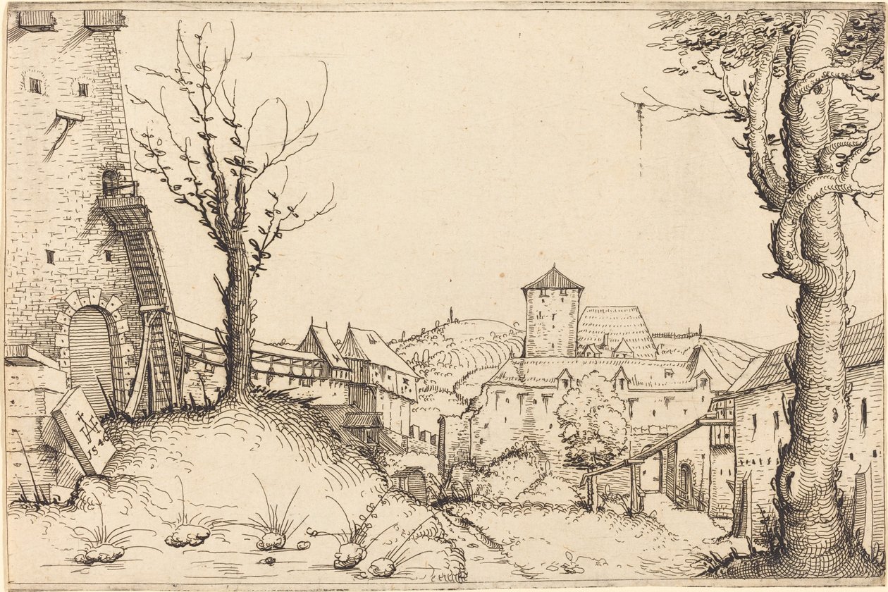 Pátio de um castelo de Augustin Hirschvogel