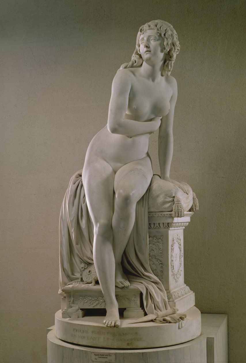 A Psique Abandonada, 1790 (mármore) de Augustin Pajou