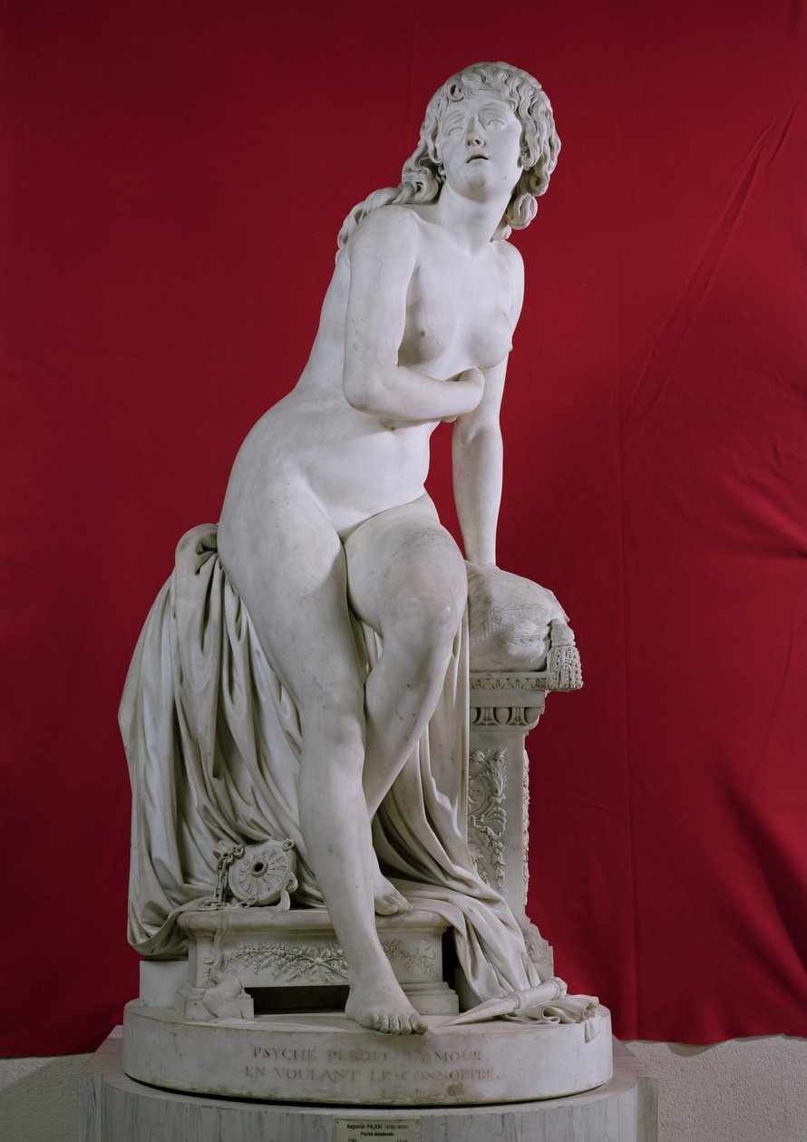 A Psique Abandonada, 1790 (mármore) de Augustin Pajou