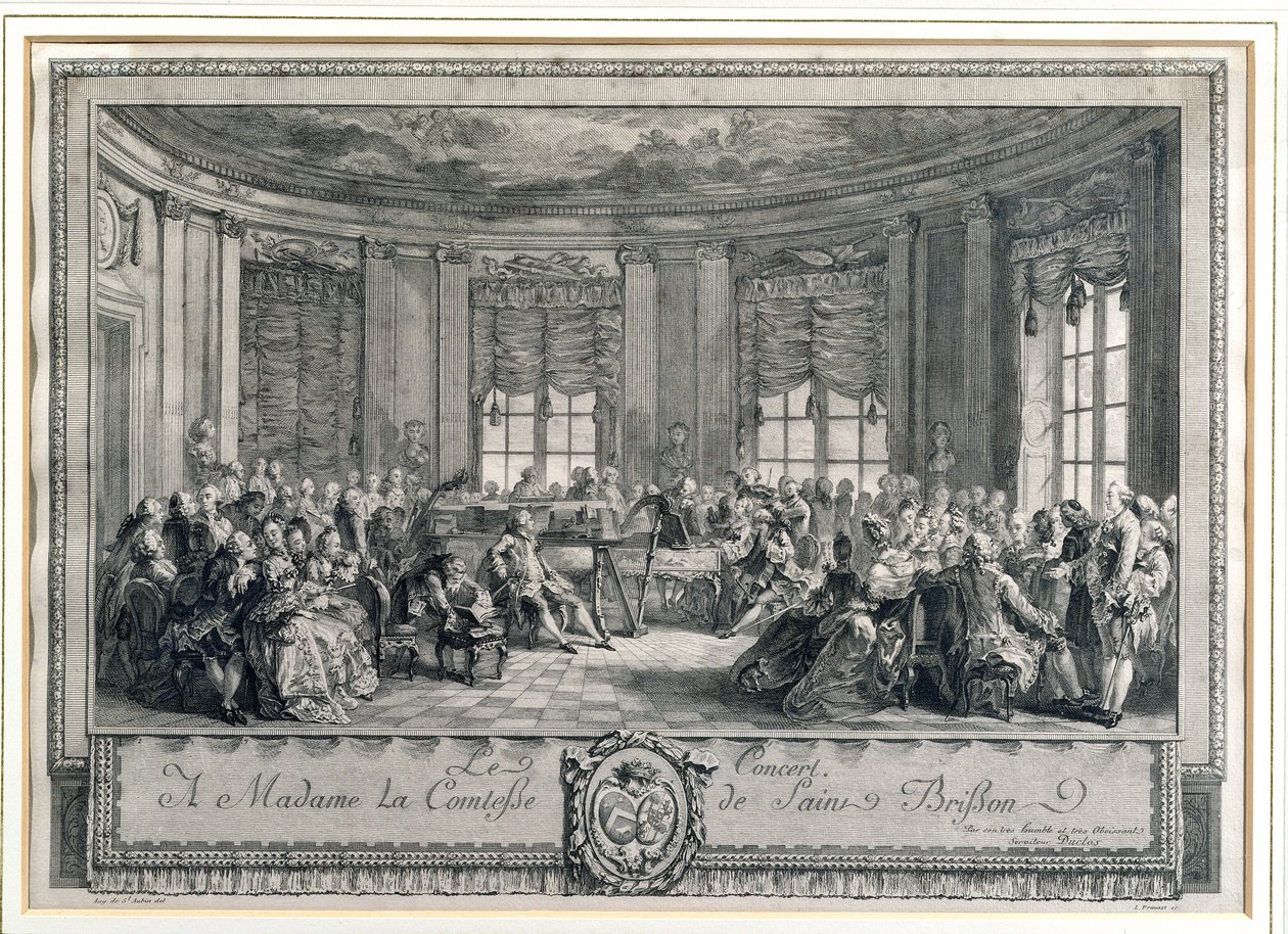 O Concerto na casa da Condessa de São Brisson, gravado por L. Provost de Augustin de Saint Aubin