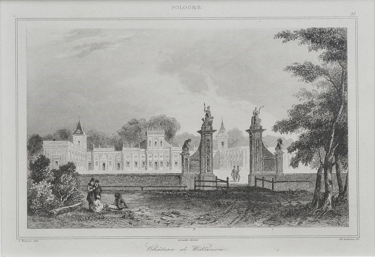 Vista do Palácio Wilanów, 1840 de Augustin François Lemaiand#770tre