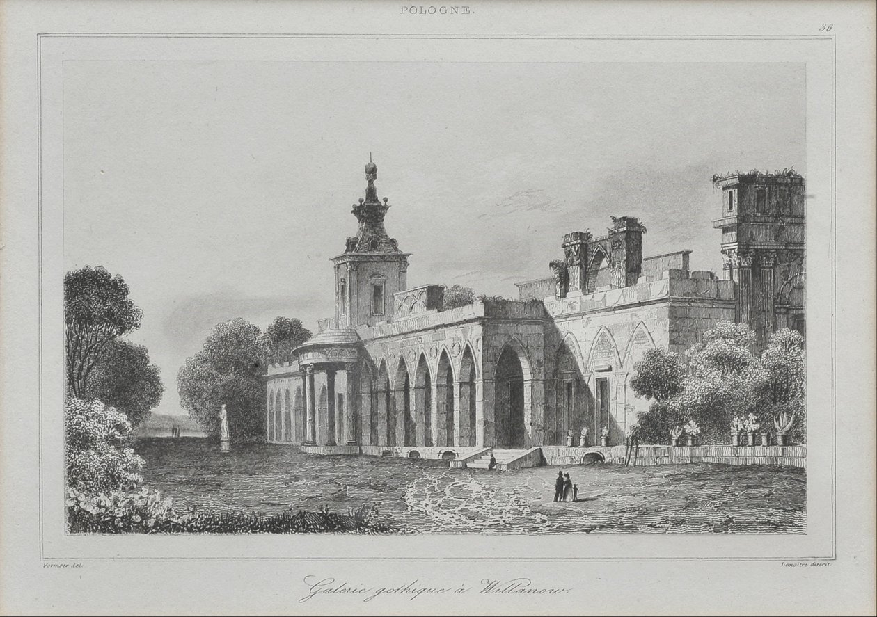 Vista da Galeria Gótica no Palácio Wilanów de Augustin François Lemaitre