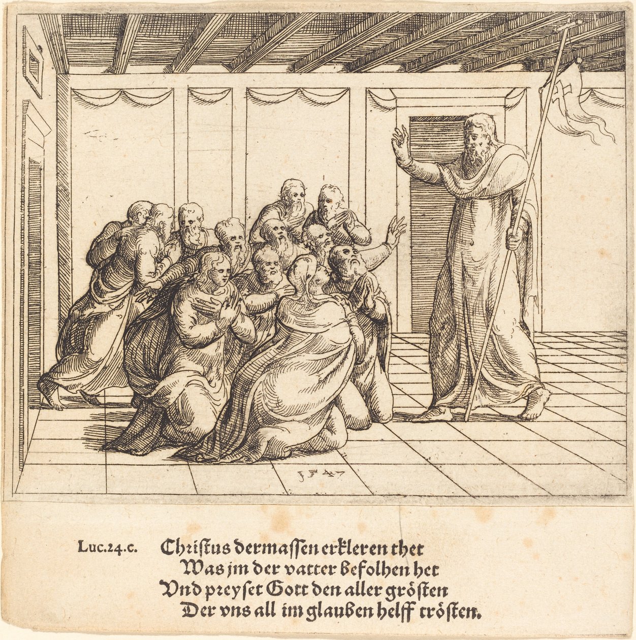 Cristo Aparece aos Apóstolos de Augustin Hirschvogel