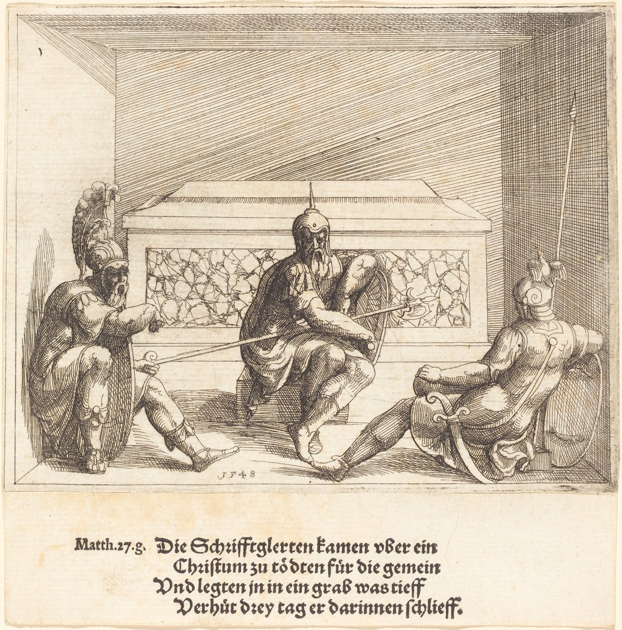 Cristo na tumba, 1548. de Augustin Hirschvogel