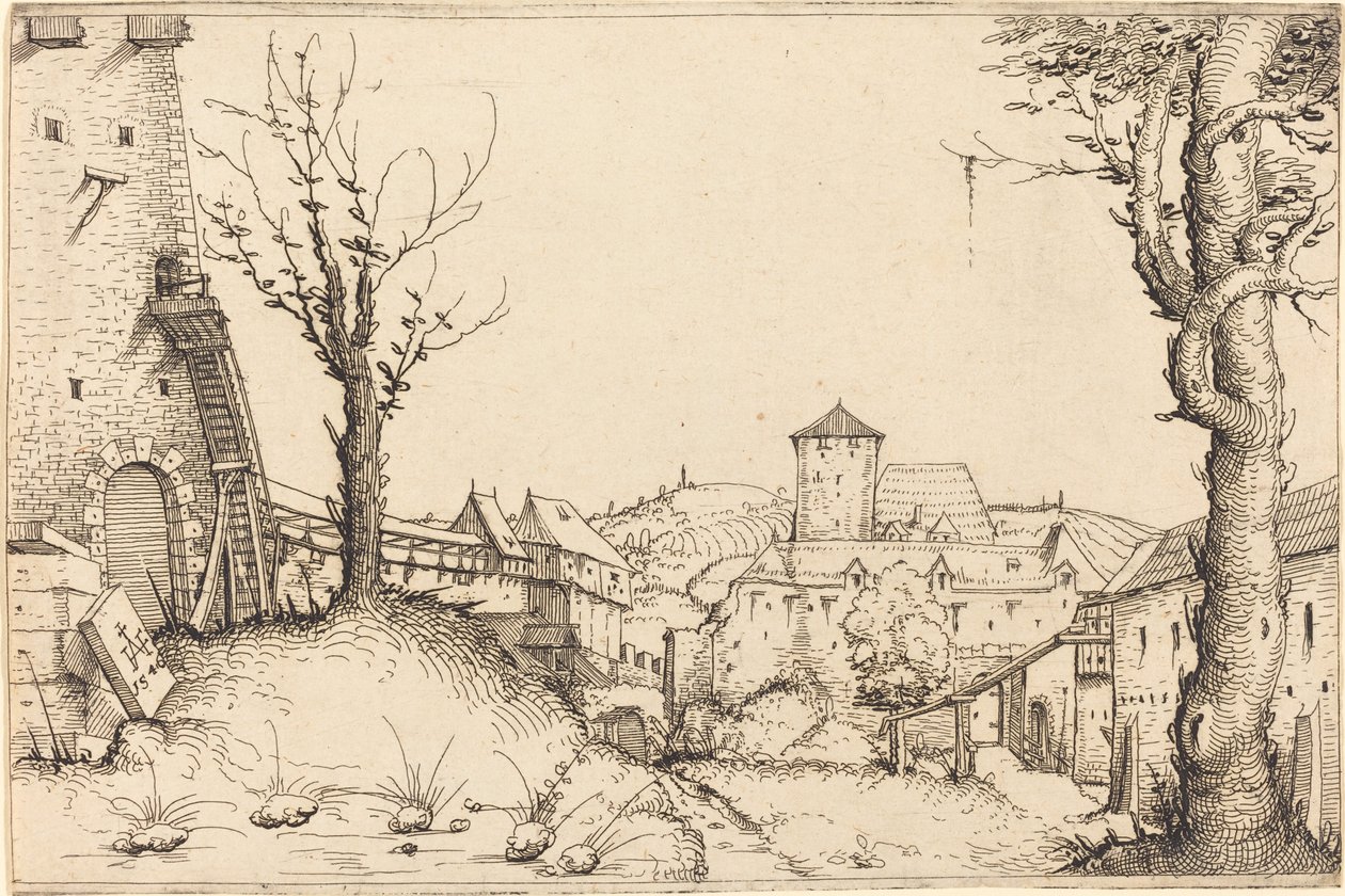 Pátio de um castelo de Augustin Hirschvogel