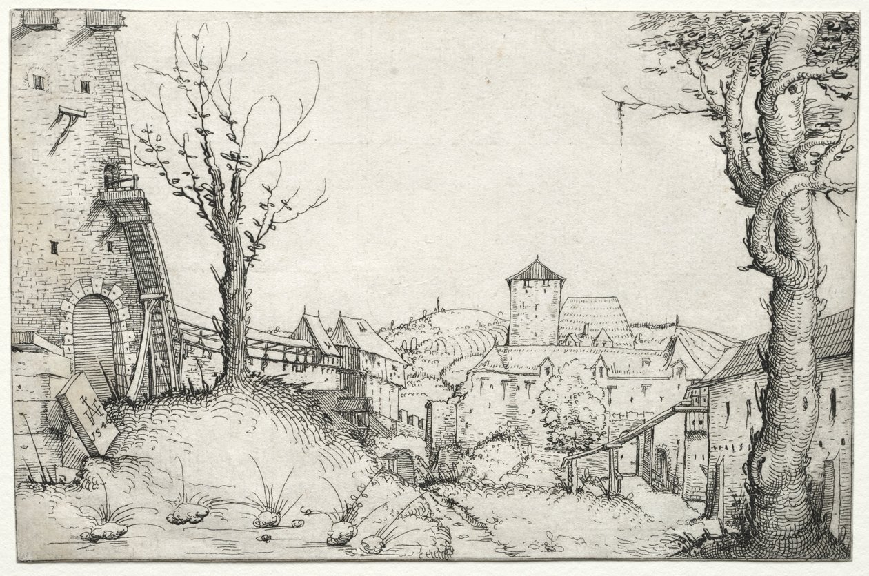 Pátio de um castelo de Augustin Hirschvogel