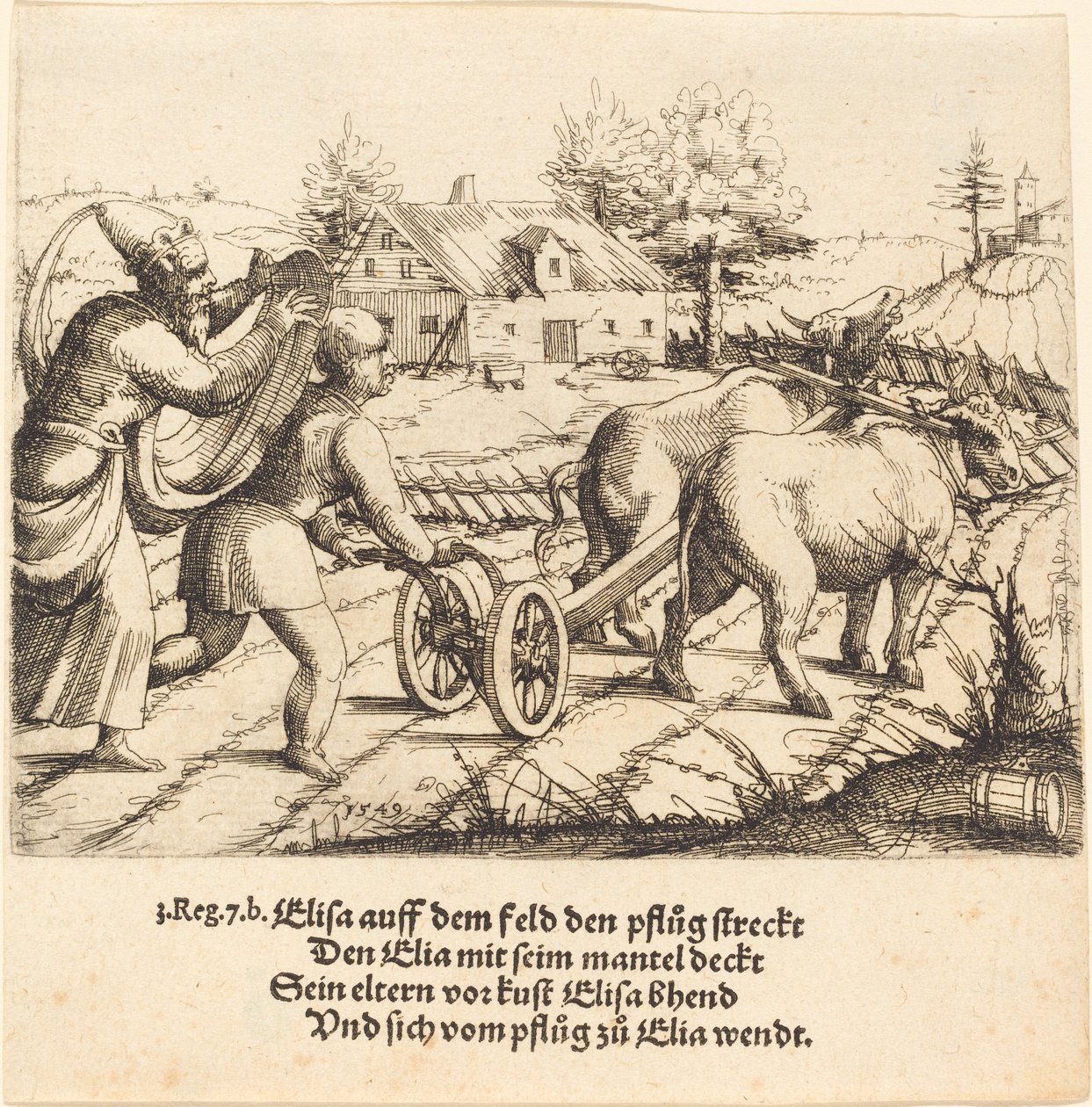 Elias unge Eliseu, 1549. de Augustin Hirschvogel