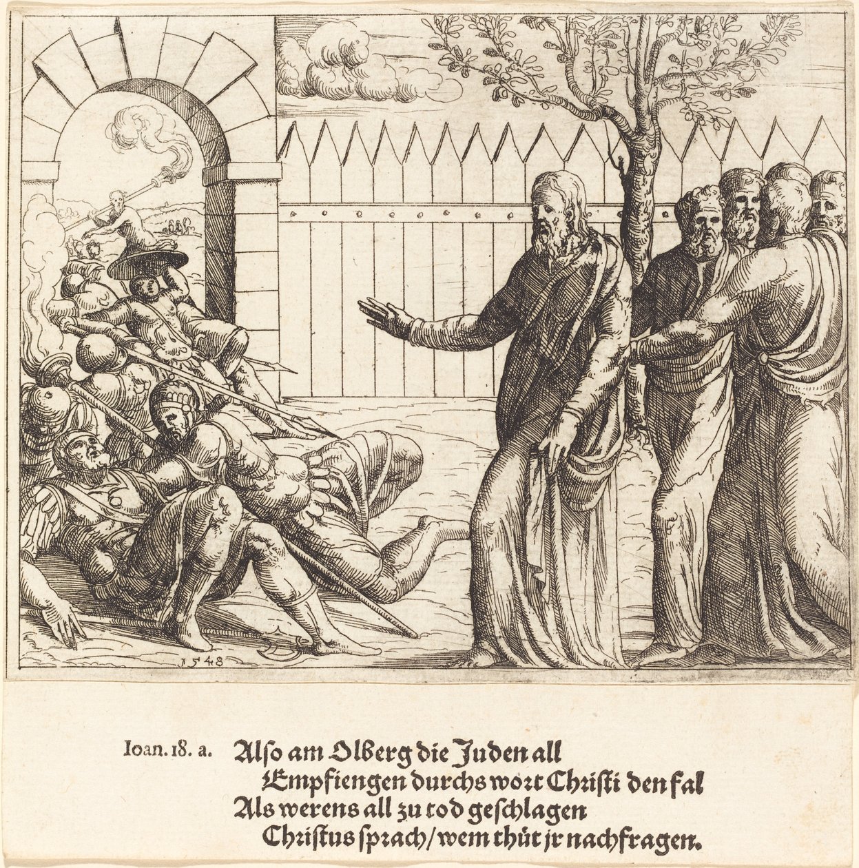 Jesus se identifica antes da prisão, 1548. de Augustin Hirschvogel