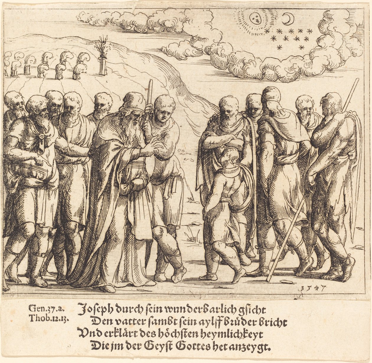 José relata seus sonhos, 1547. de Augustin Hirschvogel
