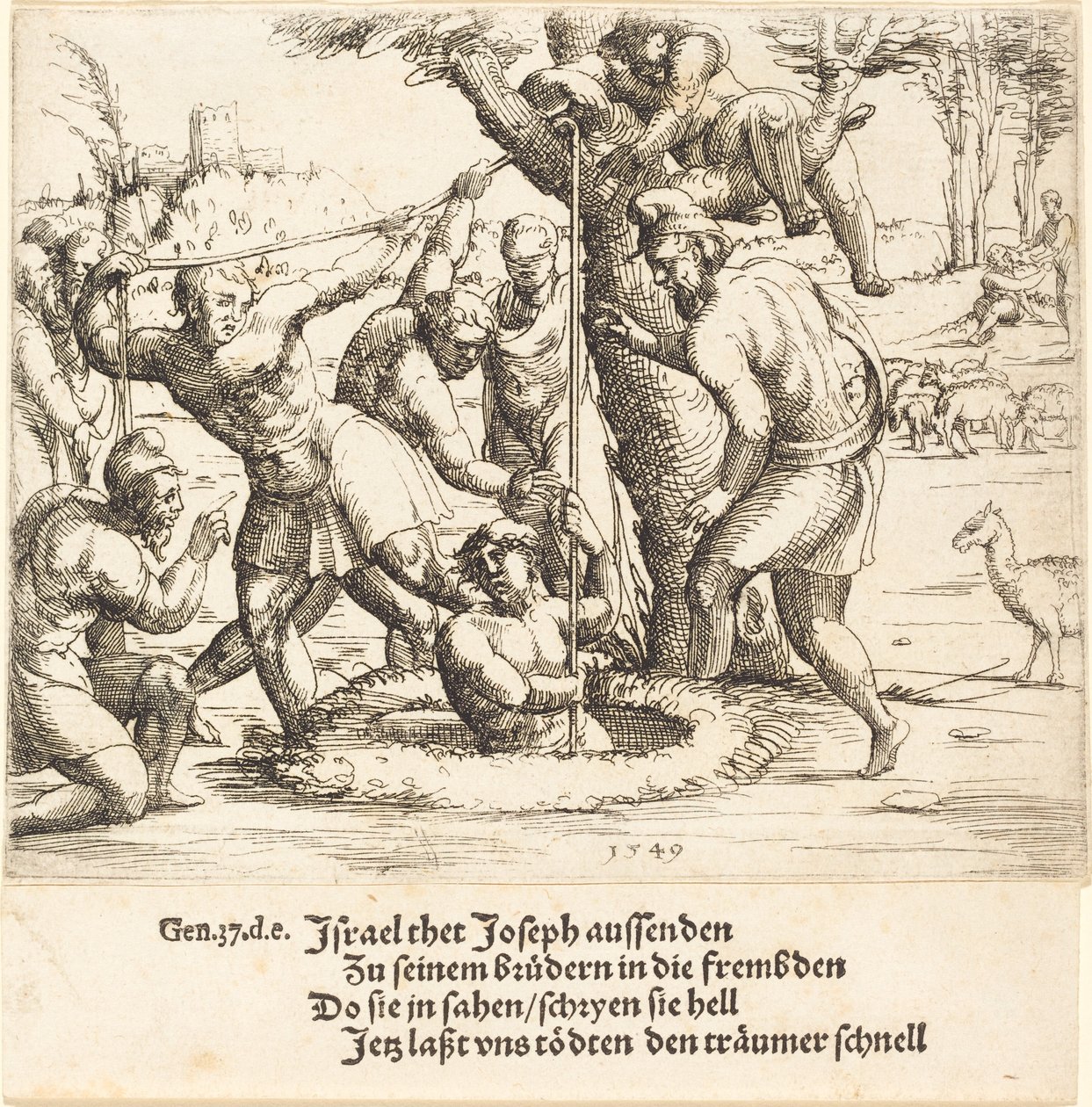 José jogado no poço de Augustin Hirschvogel