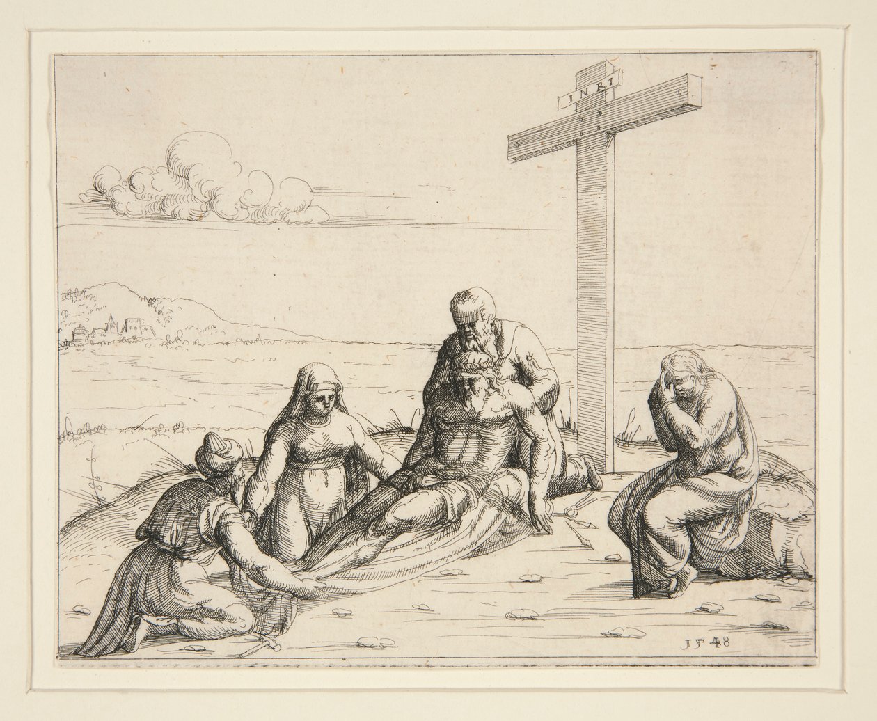 José e Nicodemos com o Corpo de Cristo de Augustin Hirschvogel