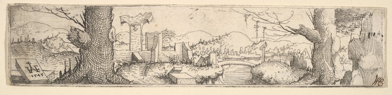 Paisagem, 1545. de Augustin Hirschvogel
