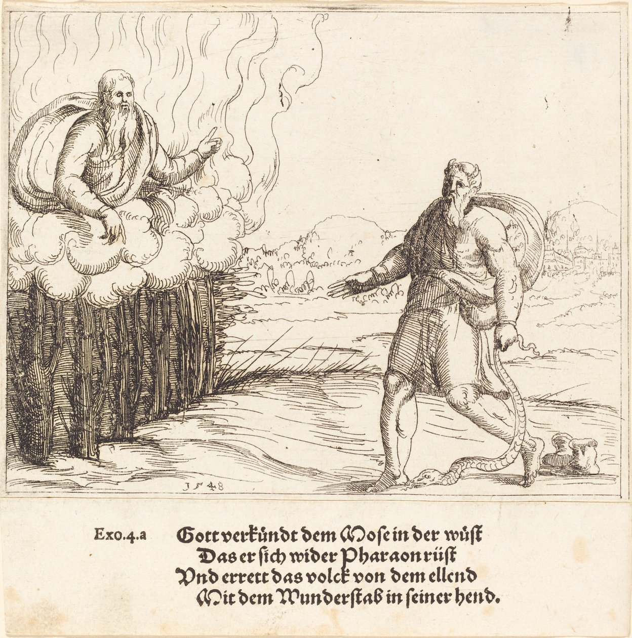 Moisés e a Serpente de Augustin Hirschvogel