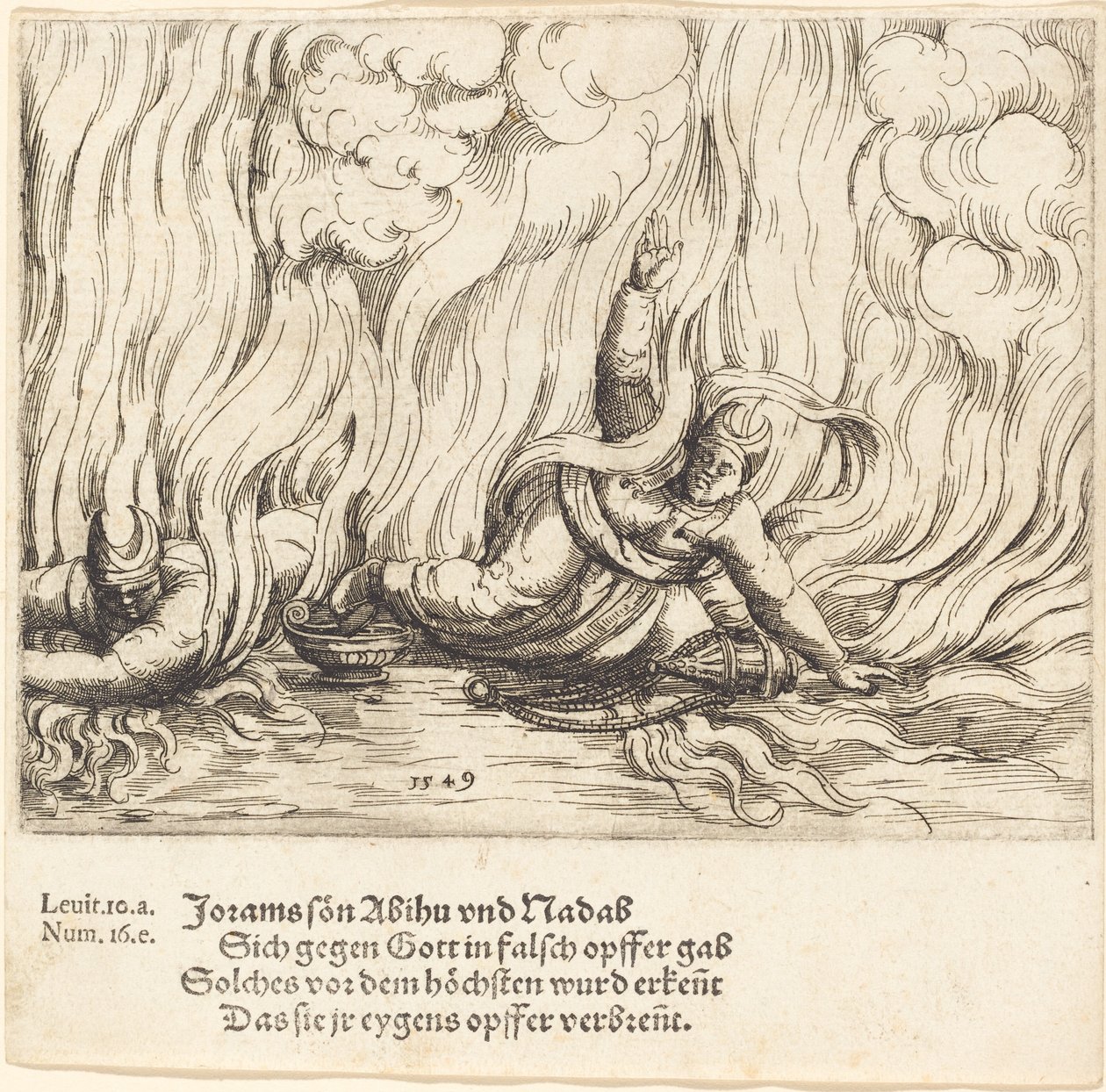Nadabe e Abiú de Augustin Hirschvogel