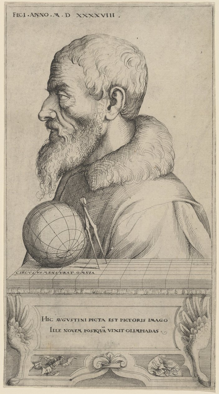 Autorretrato, 1548. de Augustin Hirschvogel