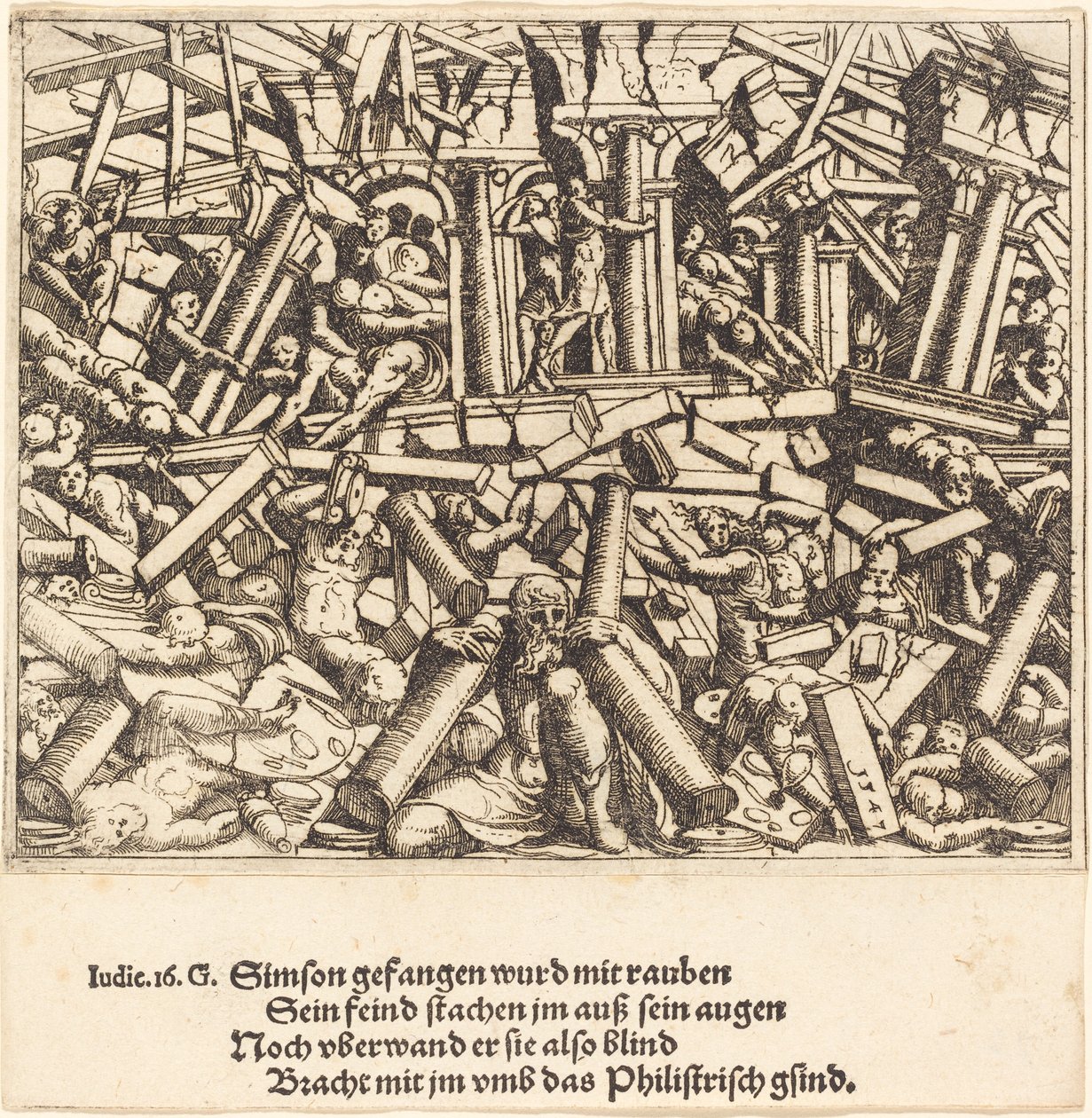 A Morte de Sansão de Augustin Hirschvogel