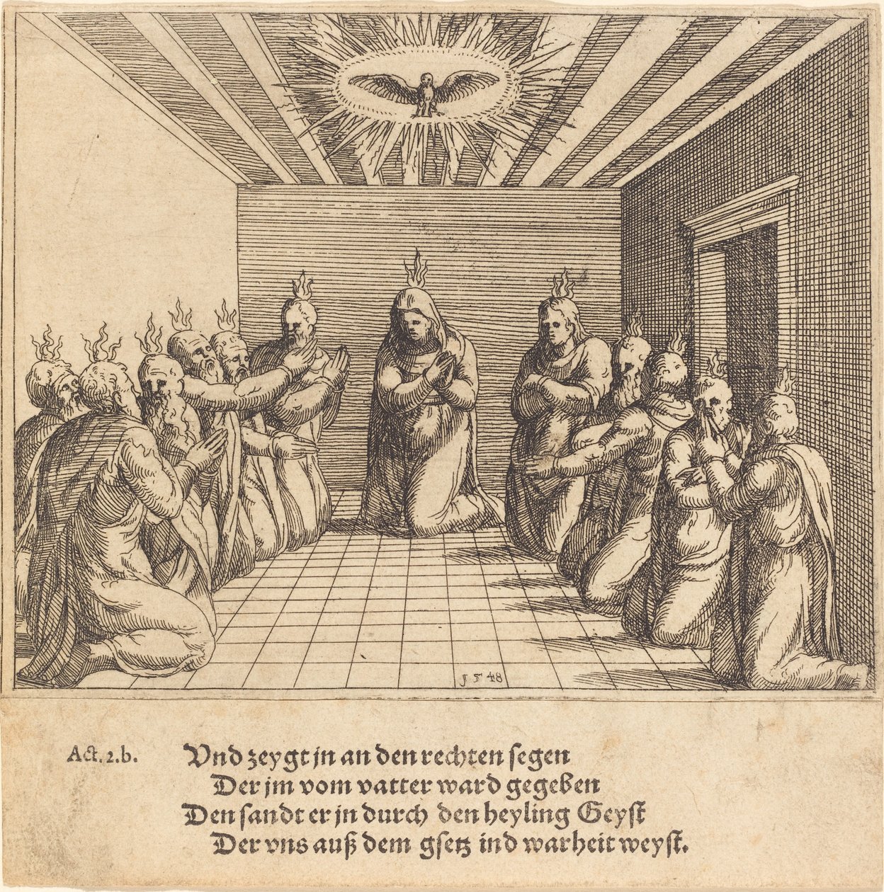 A Descida do Espírito Santo, 1548. de Augustin Hirschvogel