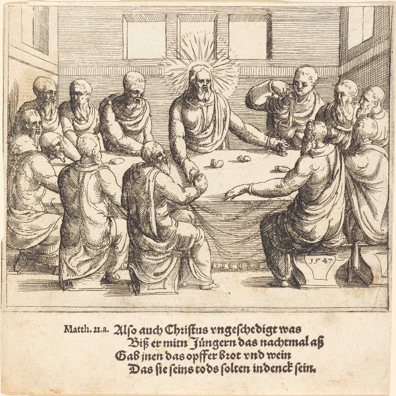 A Última Ceia, 1547. de Augustin Hirschvogel